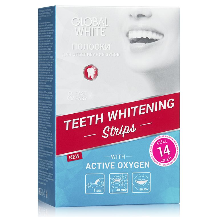Отбеливающие полоски для зубов TEETH WHITENING Strips"14 ДНЕЙ"